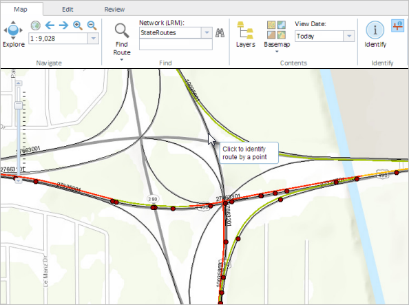 Identifying routes on the map