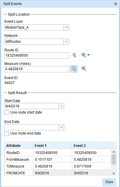 Splitting events process flow